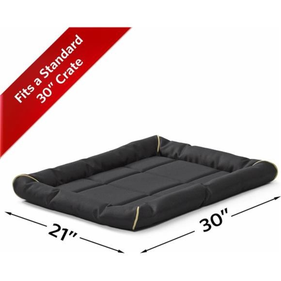 Dog Bed for Metal Dog Crates, 30-Inch, Black, 30.0"L x 21.0"W x 3.0"Th - Picture 2 of 6